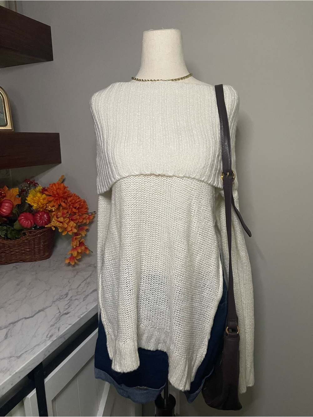 Say What Cable Knit Layered Sweater Size Medium